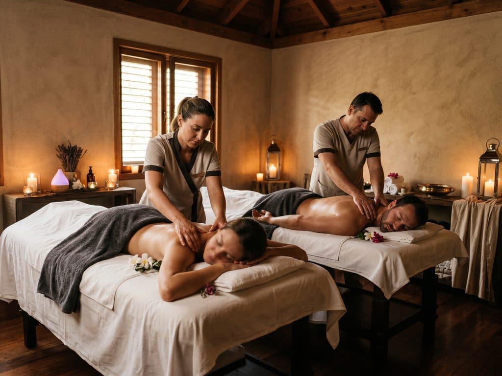 Cabina del centro de masaje en pareja en Santiago de Compostela